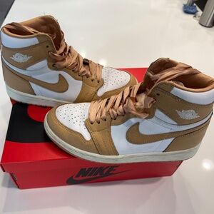 Nike Air Jordan 1 Retro Hi OG Shoes Women Size 7.5 Praline White FN6622-201 BOX